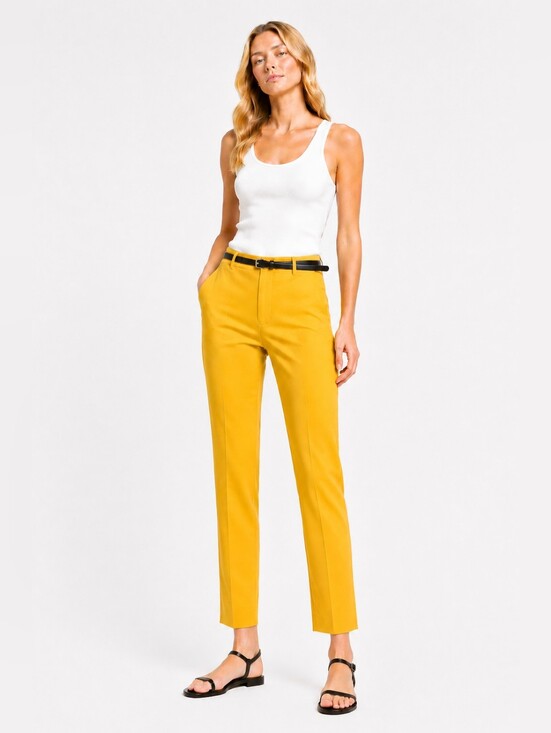 Zara Pants - NWT Zara US 2 Yellow Pants With Belt